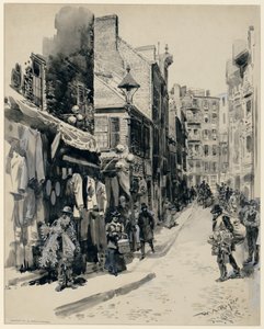 द यहूदी क्वार्टर, बोस्टन, 1899 में प्रकाशित हुआ (कागज पर पेन और स्याही धोना